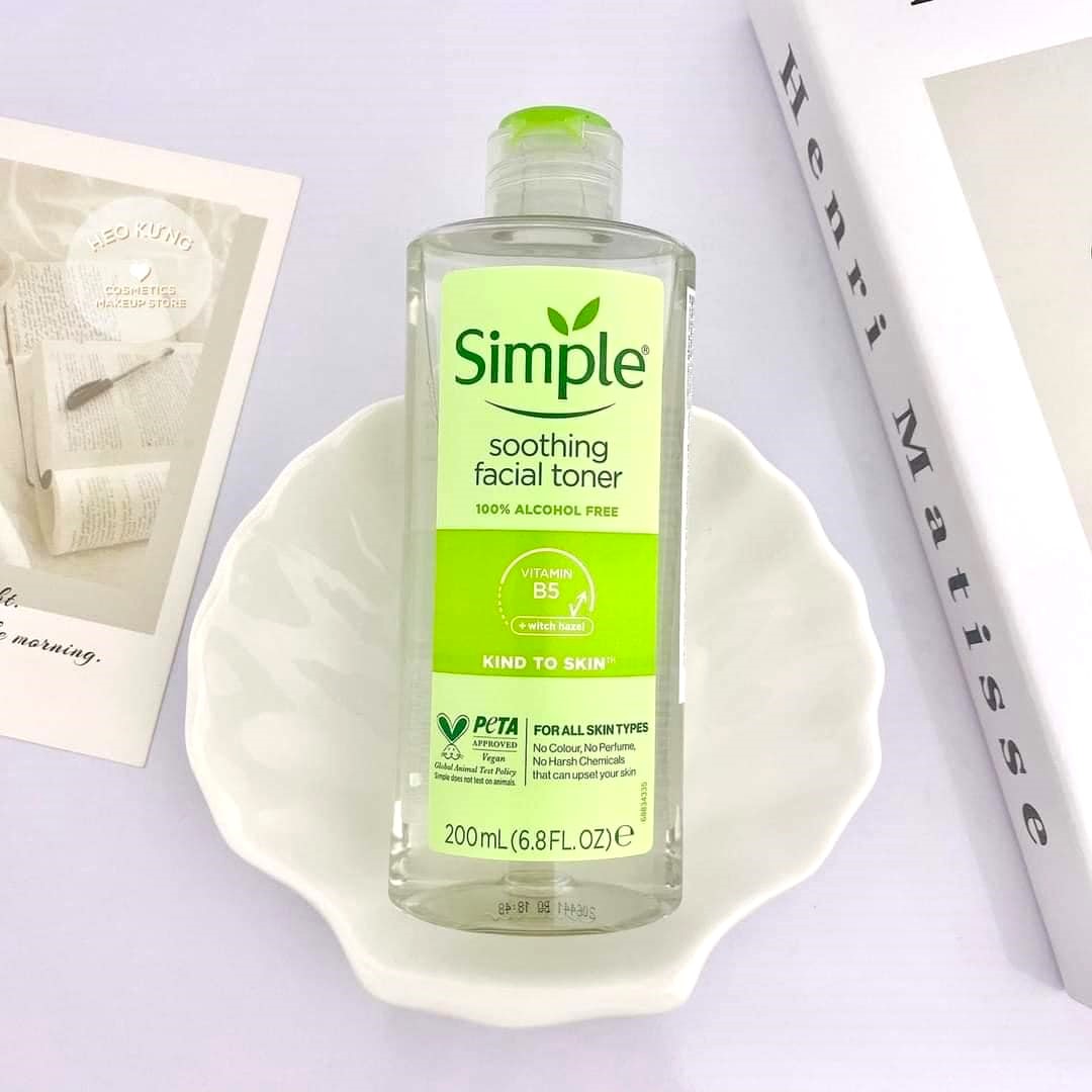 [CHÍNH HÃNG] Nước Hoa Hồng Toner Simple 200ml - Mẫu Mới