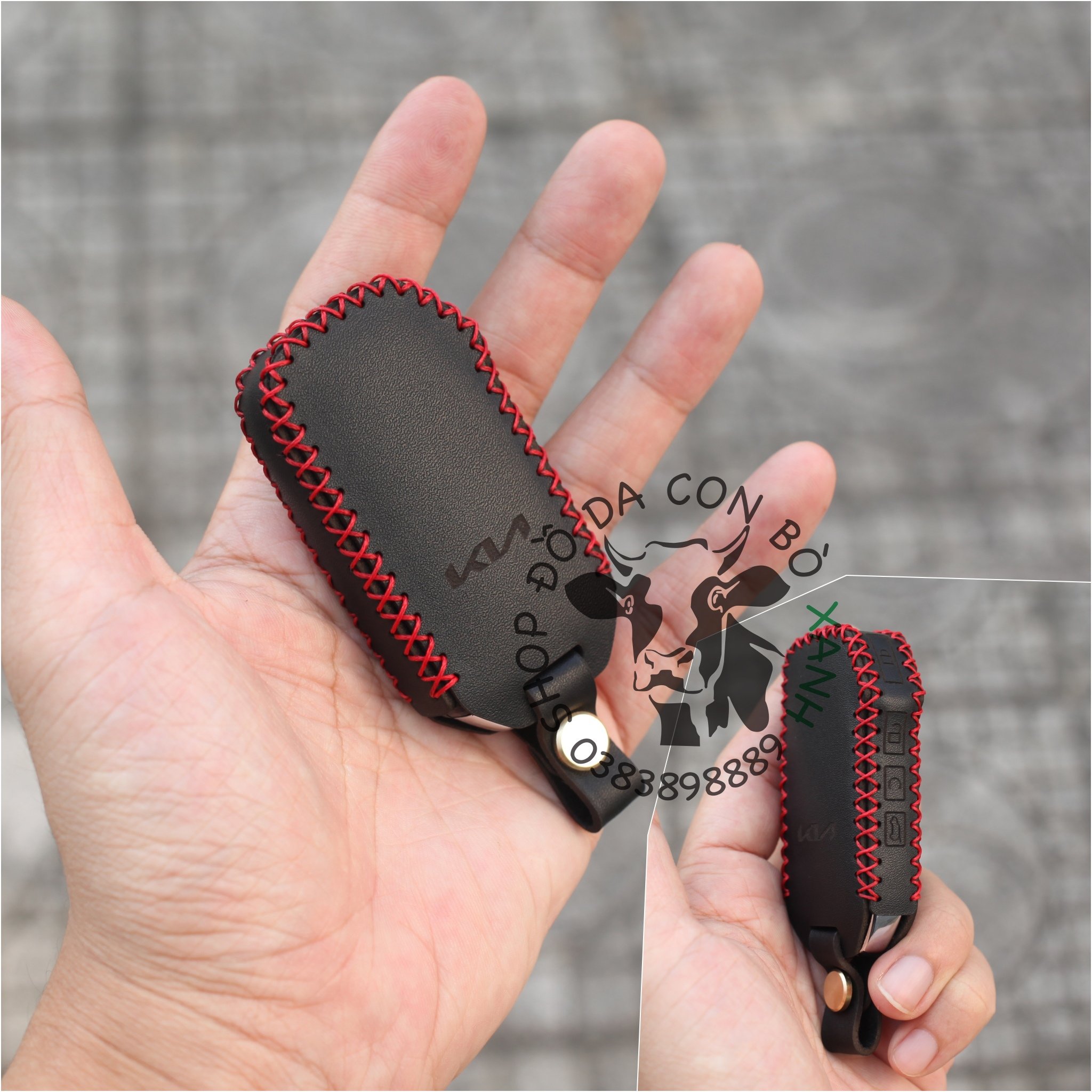 Bao Da Chìa Khoá New KIA K3 2021 Luxury, Premium, K5, New Sportage 2022, Sorento, cerato logo mới handmade Da Thật 010
