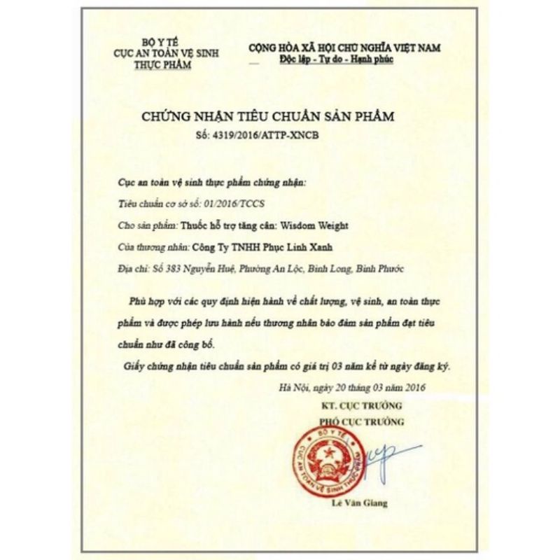 Tăng Cân Wisdom Wight chính hãng