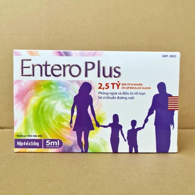 Men vi sinh Entero Plus cân bằng hệ vi sinh đường ruột - Hộp 20 ống nhập khẩu