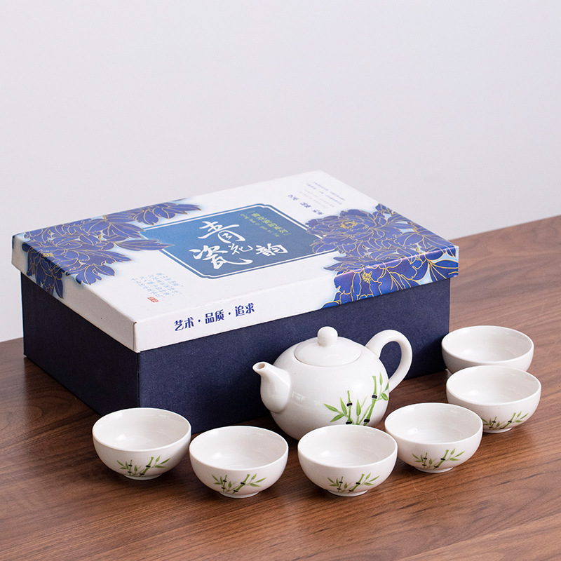 Bộ ấm chén sứ pha trà đạo (Bao gồm 1 ấm và 06 chén)