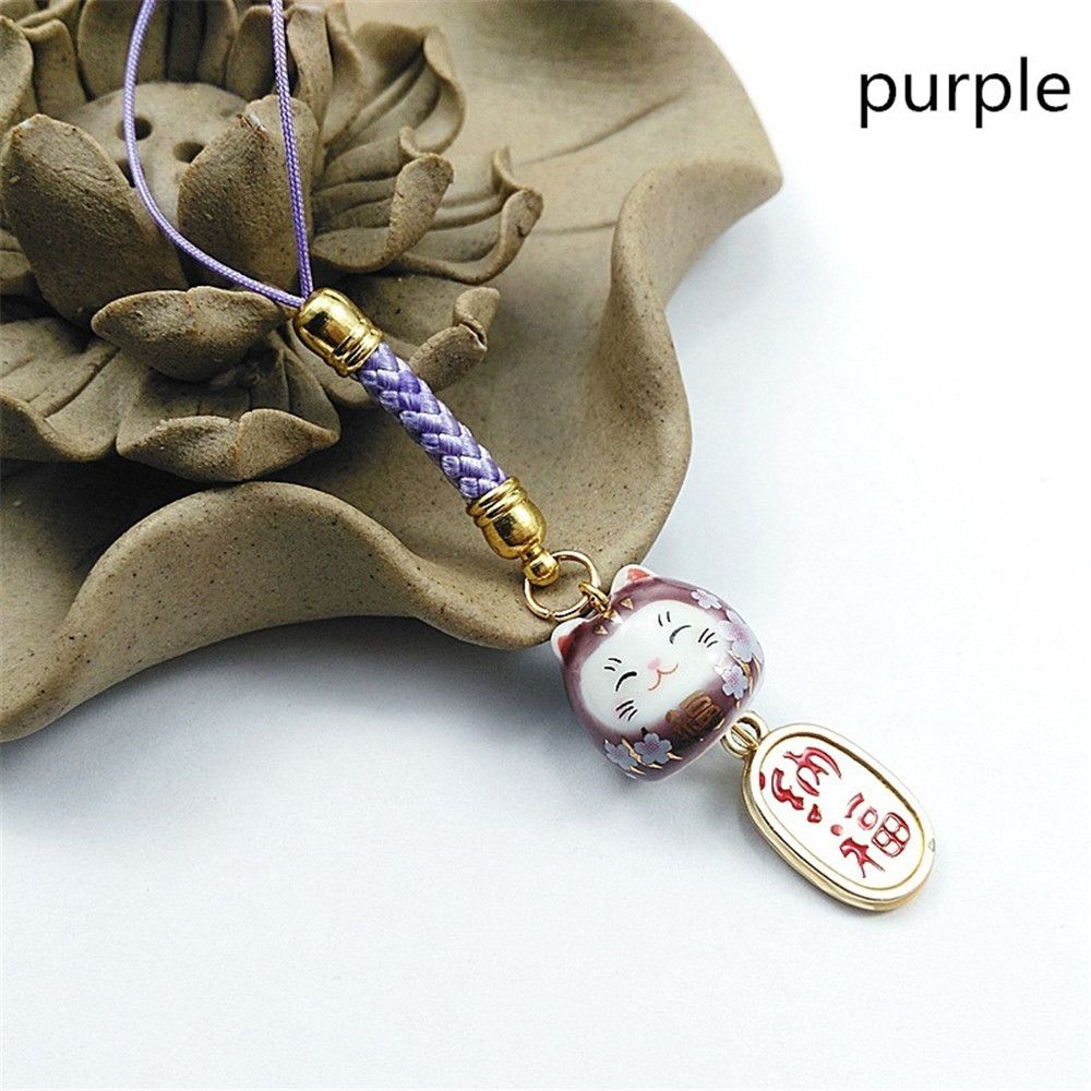 Japanese Lucky Cat Phone Straps Charm Hanging Keychain Bag Phone Accessories