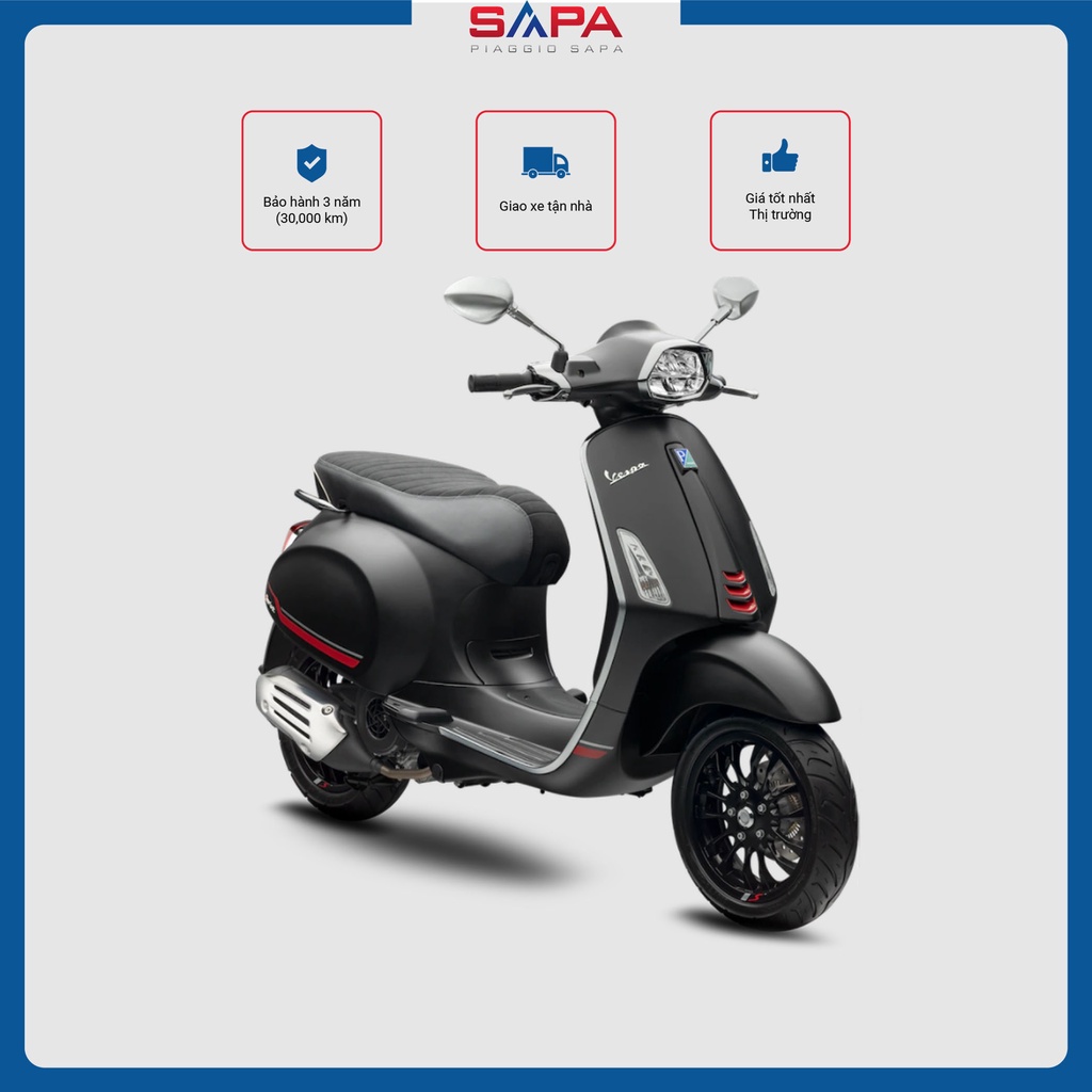 Xe Máy Vespa Sprint S 150 ABS Màu Đen Nhám