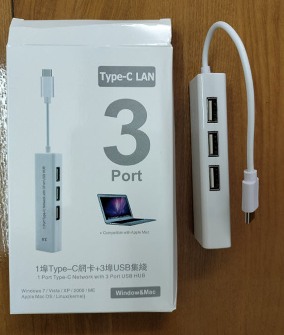 CÁP TYPE C RA 3 CỔNG USB VÀ CỔNG LAN RJ45 ETHERNET ADAPTER TẶNG 1 ĐÈN LED