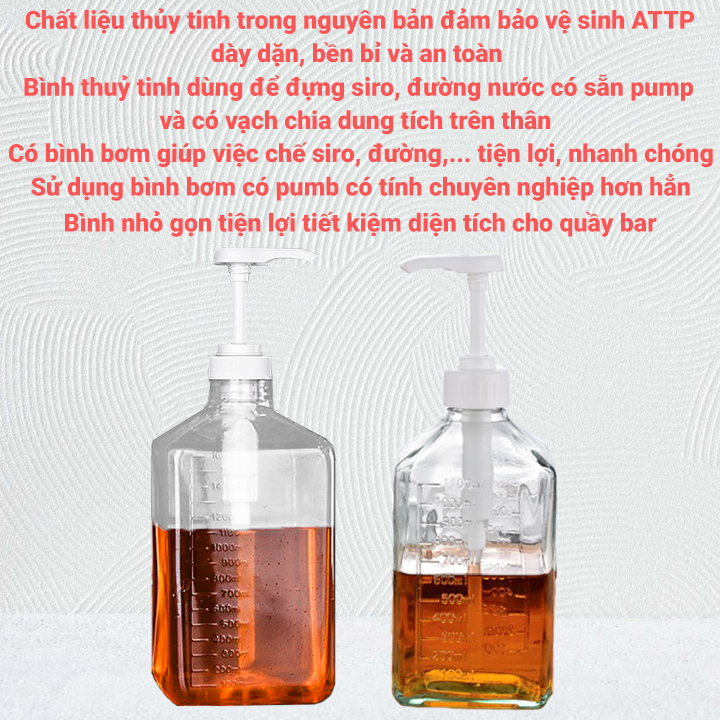 Chai thủy tinh có pum kahchan