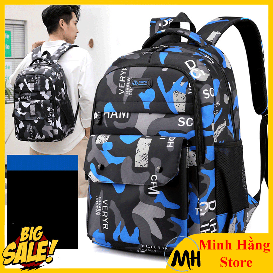 [SIZE CAO 47CM] Balo nam học sinh trung học cấp 2, cấp 3, cặp sách thời trang cao cấp cá tính chống thấm nước dùng cho đi học, đi chơi - Minh Hằng Store