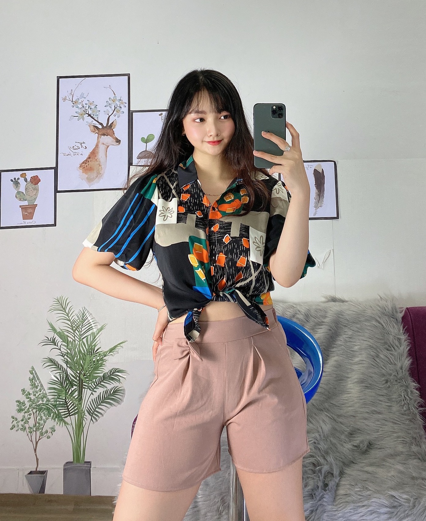 Mẫu Mới Quần Đùi Phối Nơ Lưng Thun Co Dãn freesize dưới 58kg
