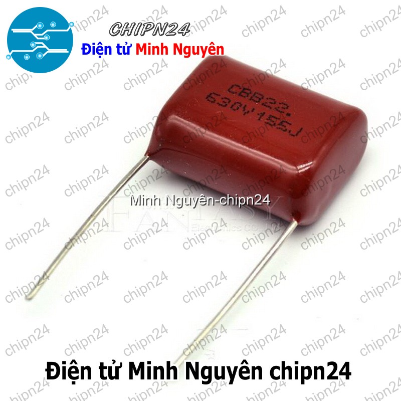 [3 con] (F233) Tụ CBB 630V 155J P=20mm (155 1.5uF) - HH004176