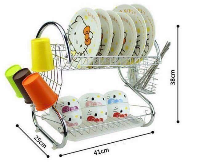 Kệ úp bát 2 tầng inox bền đẹp