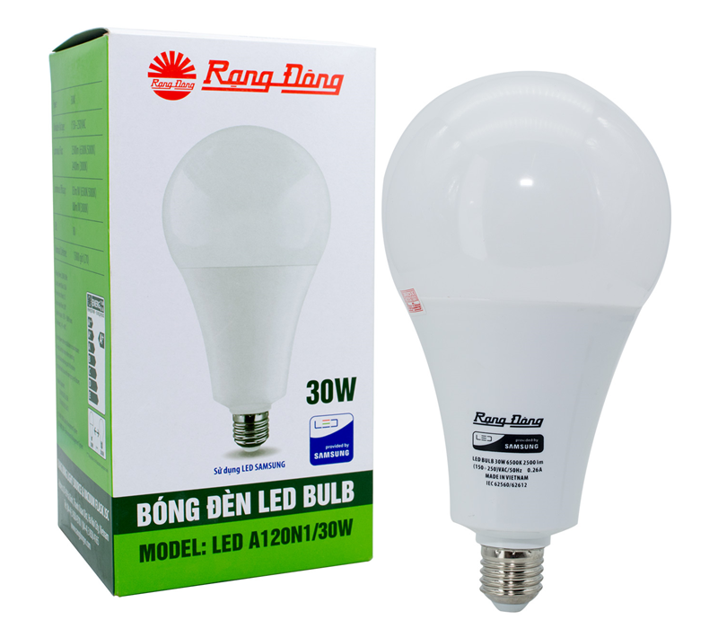 Bộ 2 Bóng đèn LED Bulb tròn Rạng Đông 30W E27 ChipLed Samsung