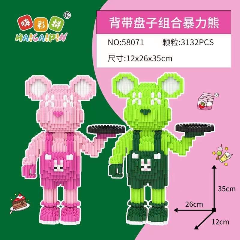 [TẶNG BÚA ] COMBO 2 GẤU BEARBRICK 35CM/ LEGO GẤU ĐÔI/ MUA 1 ĐƯỢC 2