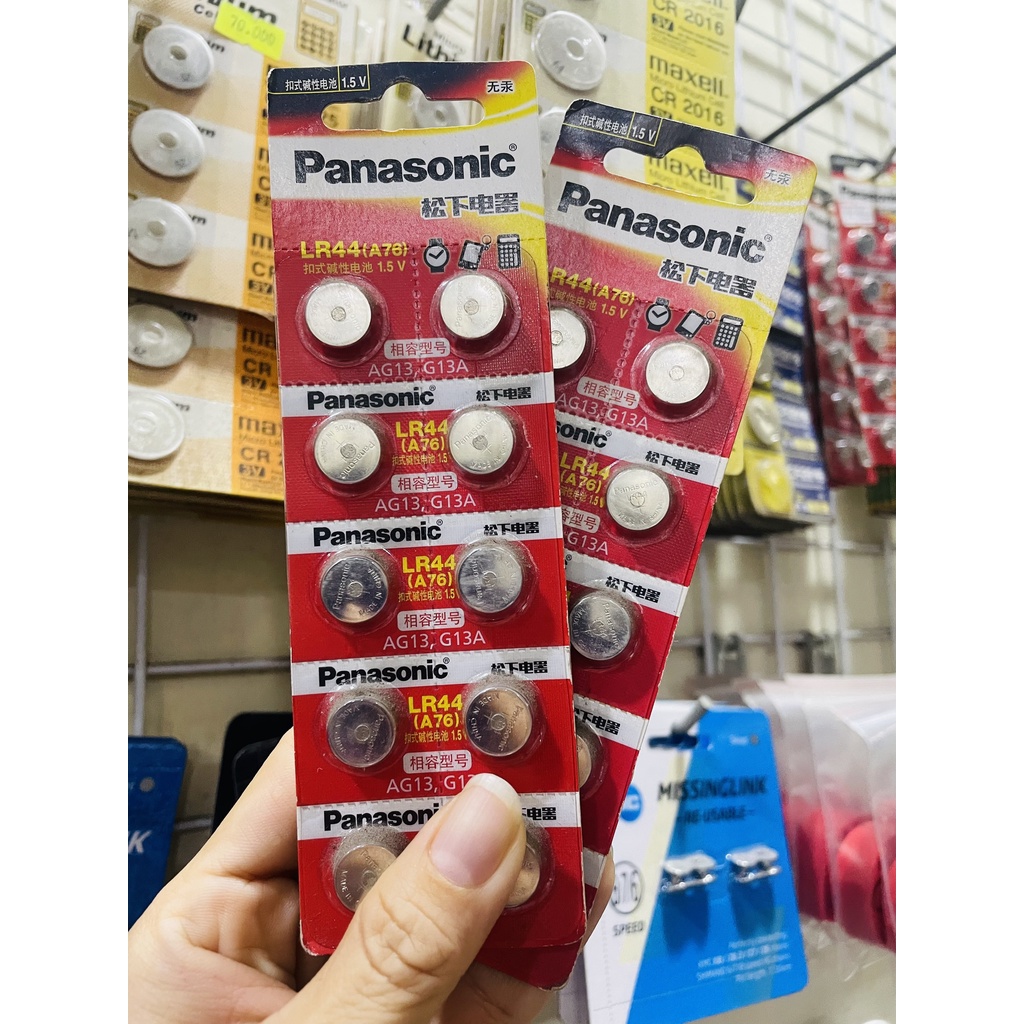 Pin lr44, a76, ag13 - pin cúc áo panasonic lr44 vỉ 10 viên