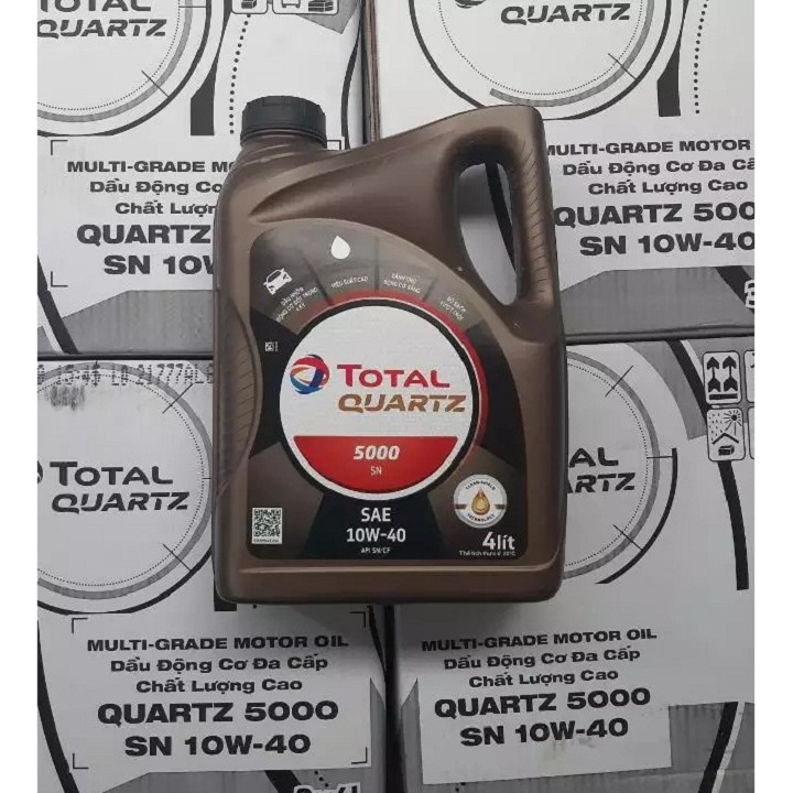 Dầu nhớt động cơ 10W40 ô tô TOTAL QUARTZ 5000 SN CF 4 lít