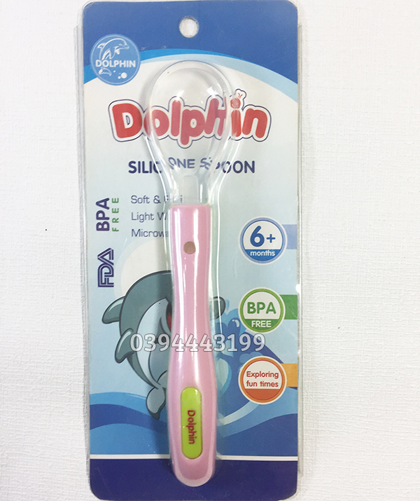 Thìa (Muỗng) Tập Ăn Dặm Cho Bé Silicone Dolphin DP040
