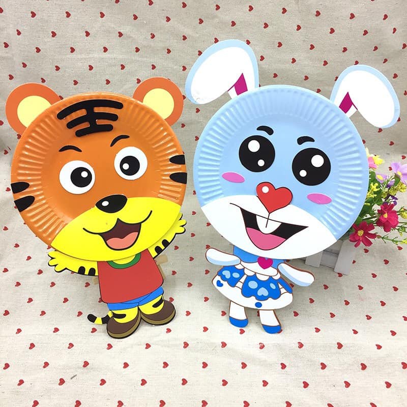 [Hoàn Tiền 10%]Combo 10 Ly Giấy, Dĩa Giấy Làm Thủ Công Mầm Non