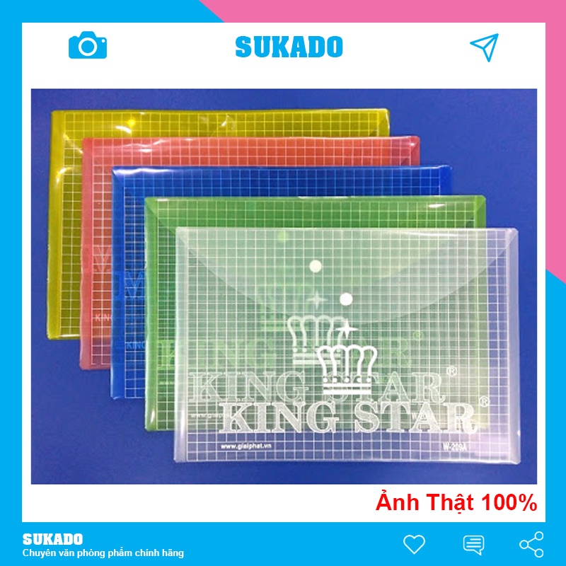 Bìa nút sơ mi A4 trong suốt đựng hồ sơ KingStar Túi file đựng hồ sơ SUKADO