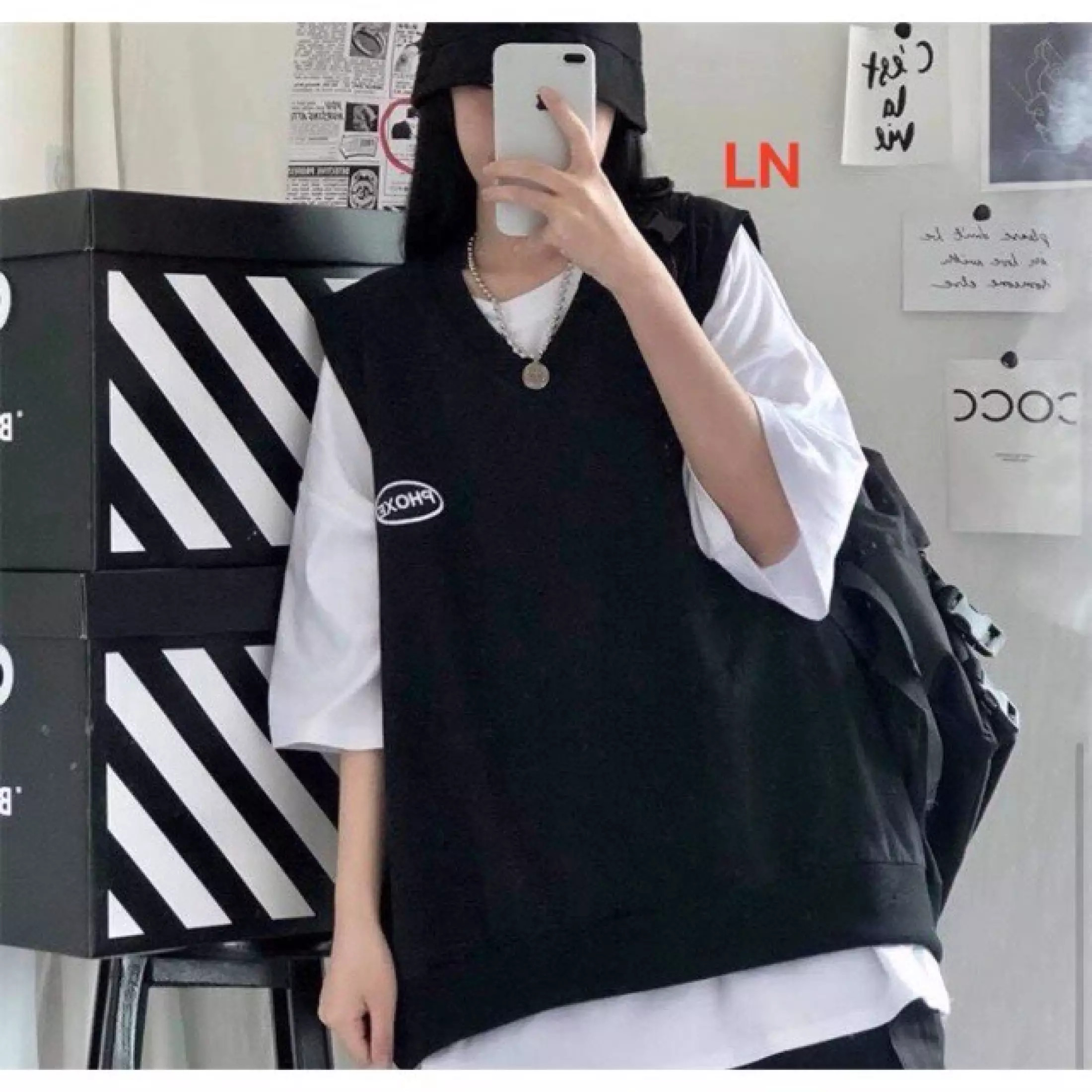 SÉT GILE 2 ÁO ĐEN,TRẮNG STYLE HÀN QUỐC