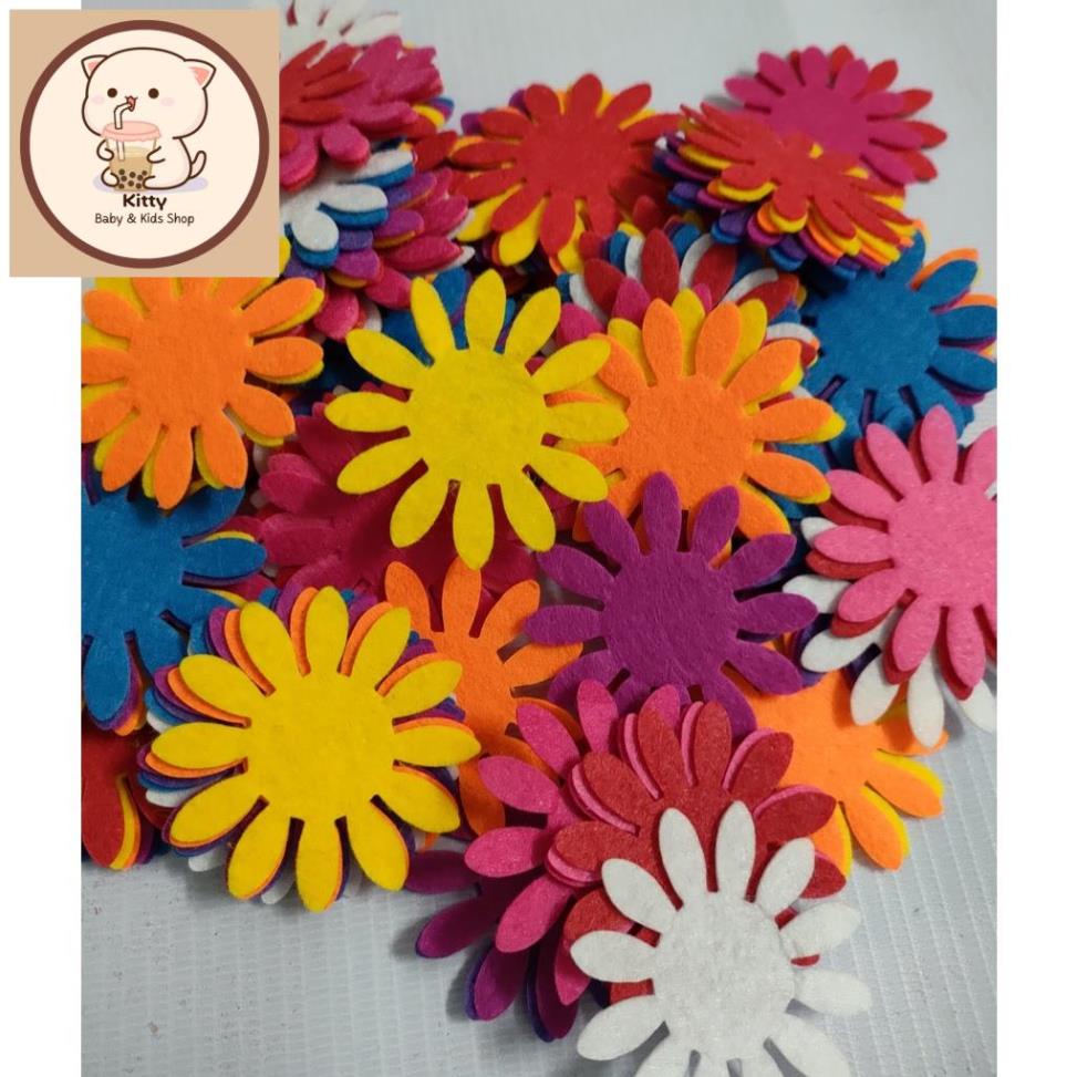 Hoa dập sẵn 100 bông 5cm, 7cm