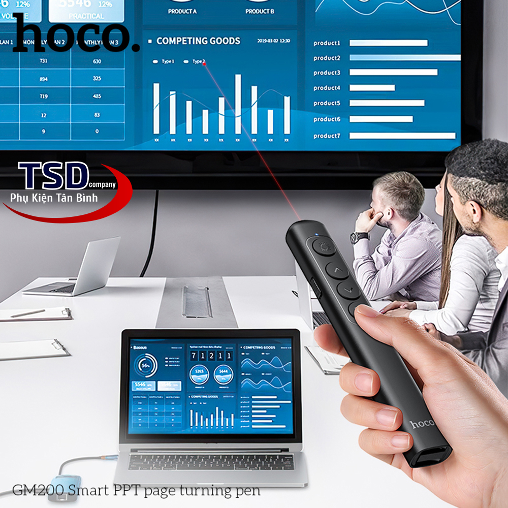 Bút Trình Chiếu Laser Hoco GM200 Wireless Presenter Chính Hãng