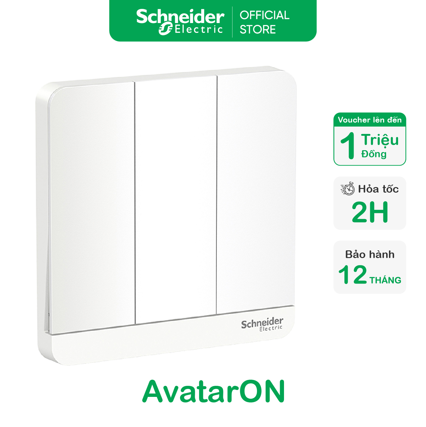 Bộ công tắc 1 chiều avataron - 250vac - 16a - có led - schneider electric - e8331l1led_we_g19 e8332l1led_we_g19 e8333l1led_we_g19 e8334l1led_we_g19