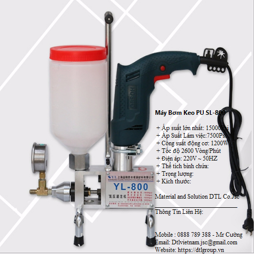 Bộ máy bơm keo chống thấm yl 800. thi công bơm pu foam