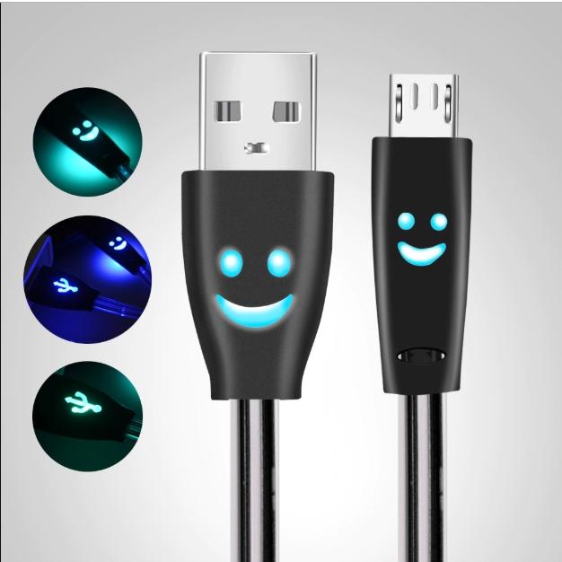 Cáp Sạc Mặt Cười Có Đèn Led