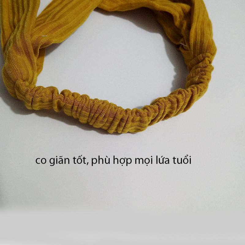 Băng đô turban chéo thời trang cao cấp - Vàng đất