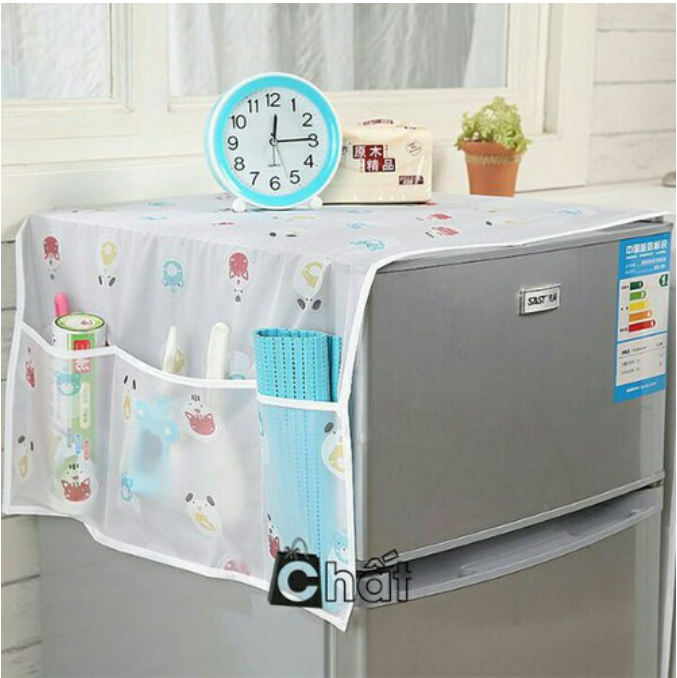 TẤM PHỦ TỦ LẠNH CÓ Ô ĐỂ ĐỒ TIỆN ÍCH