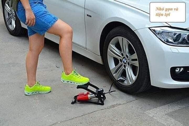Bơm đạp chân mini dùng cho xe đạp, xe máy, ô tô -9690