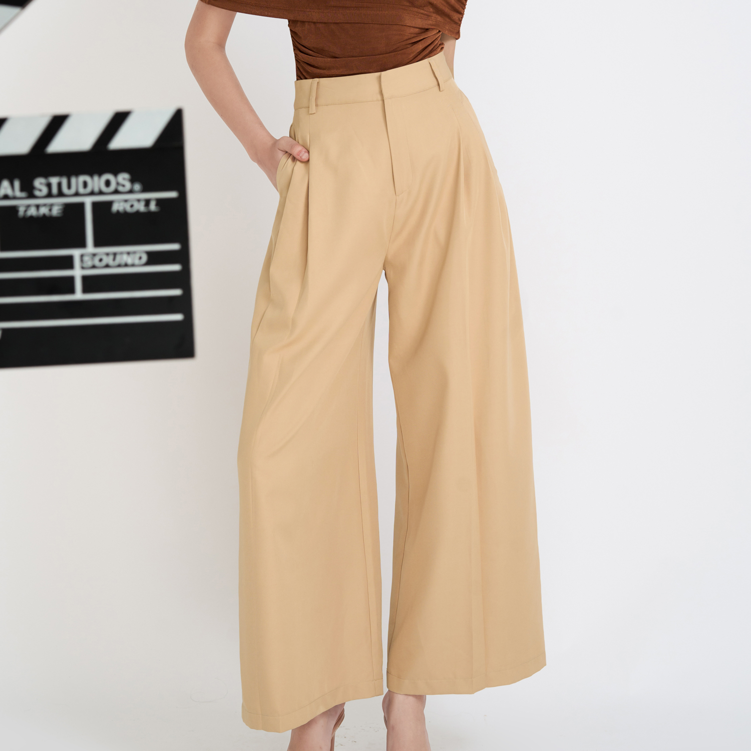 Quần ống rộng cotton lạnh Maybi