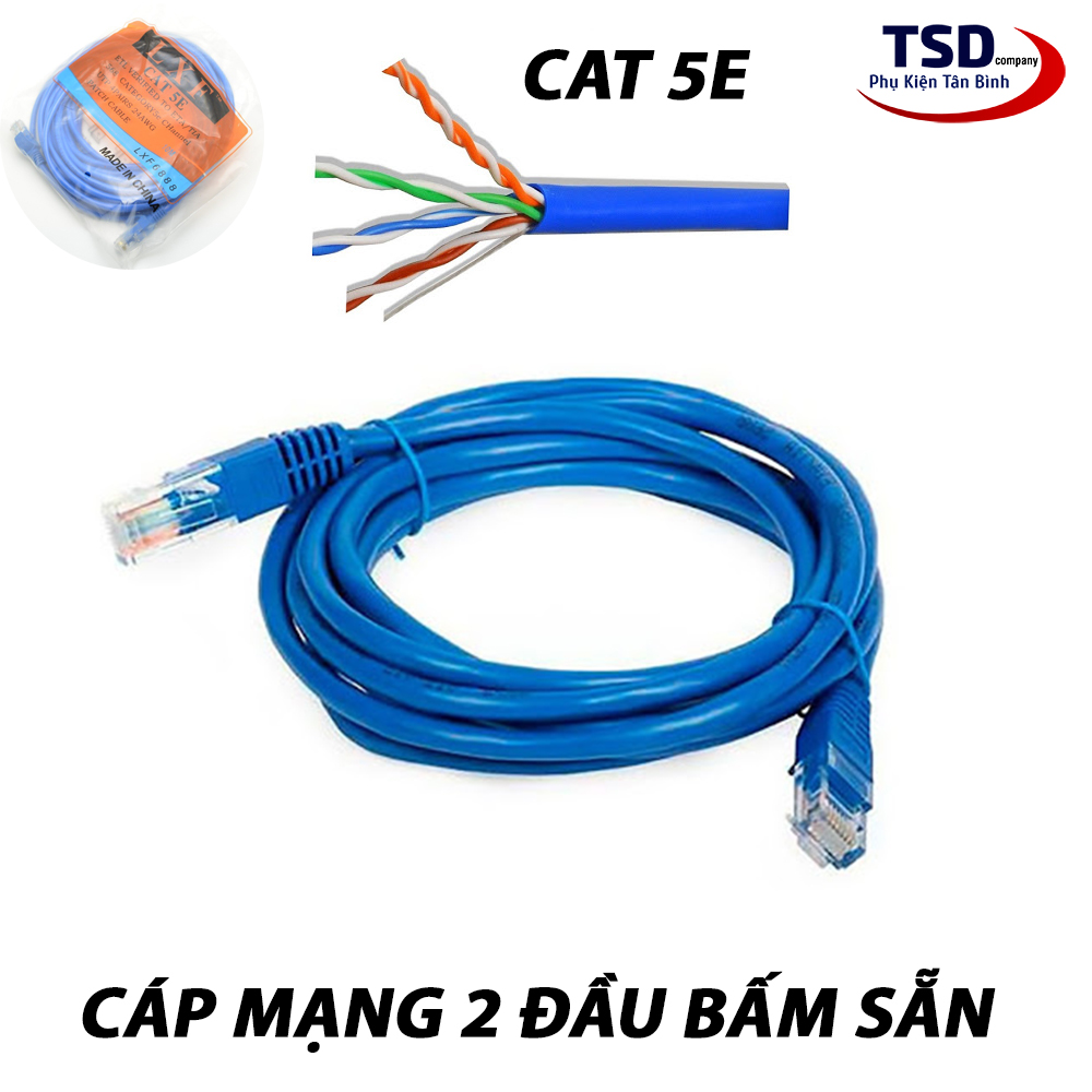 Cáp mạng 2 đầu bấm sẵntốc độ CAT 5E LXF dài 1,5m