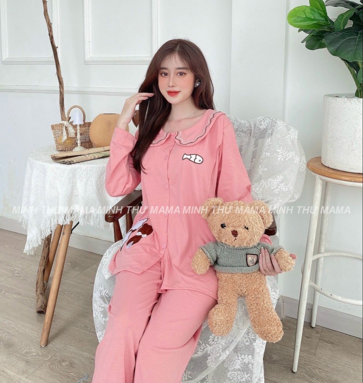 bộ đồ bầu kết hợp sau sinh