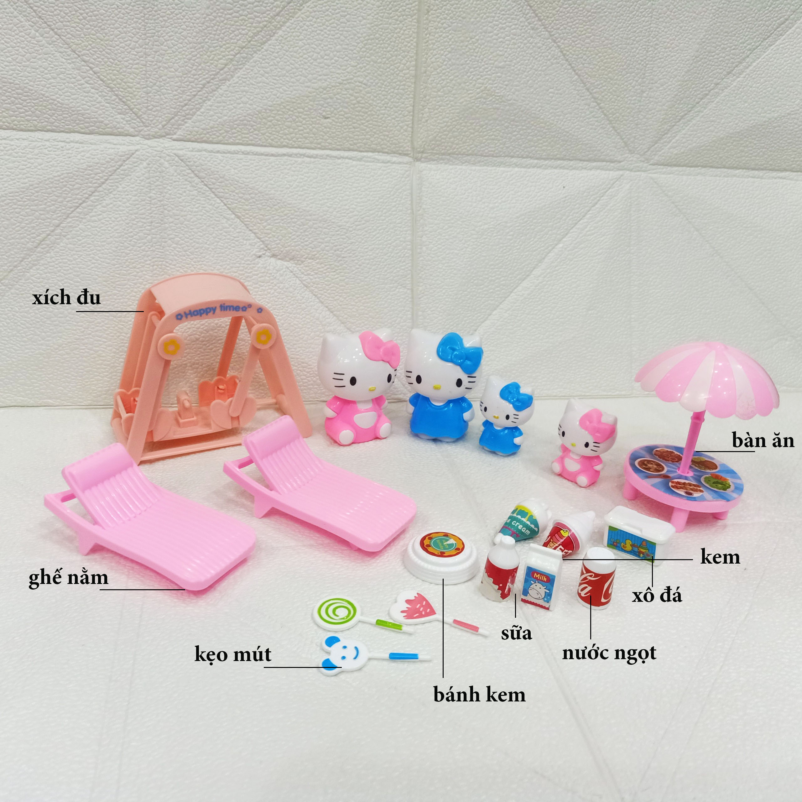 [HCM]Đồ Chơi Hello Kitty Búp Bê Dù Máy Bay Xích Đu - Diệp Linh