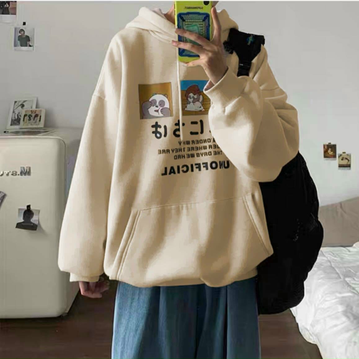 Áo hoodie UNISEX in hình Gấu Panda siêu cưng, hoodie nam nữ form rộng thoải mái, hoodie nỉ Pe dày dặn chất lượng tốt, hoodie năng động cá tính.
