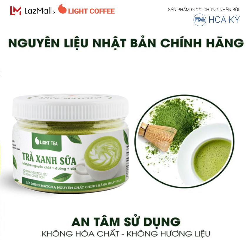 Combo 2 hũ bột trà xanh sữa 3in1 Light Tea - 230gr/hũ