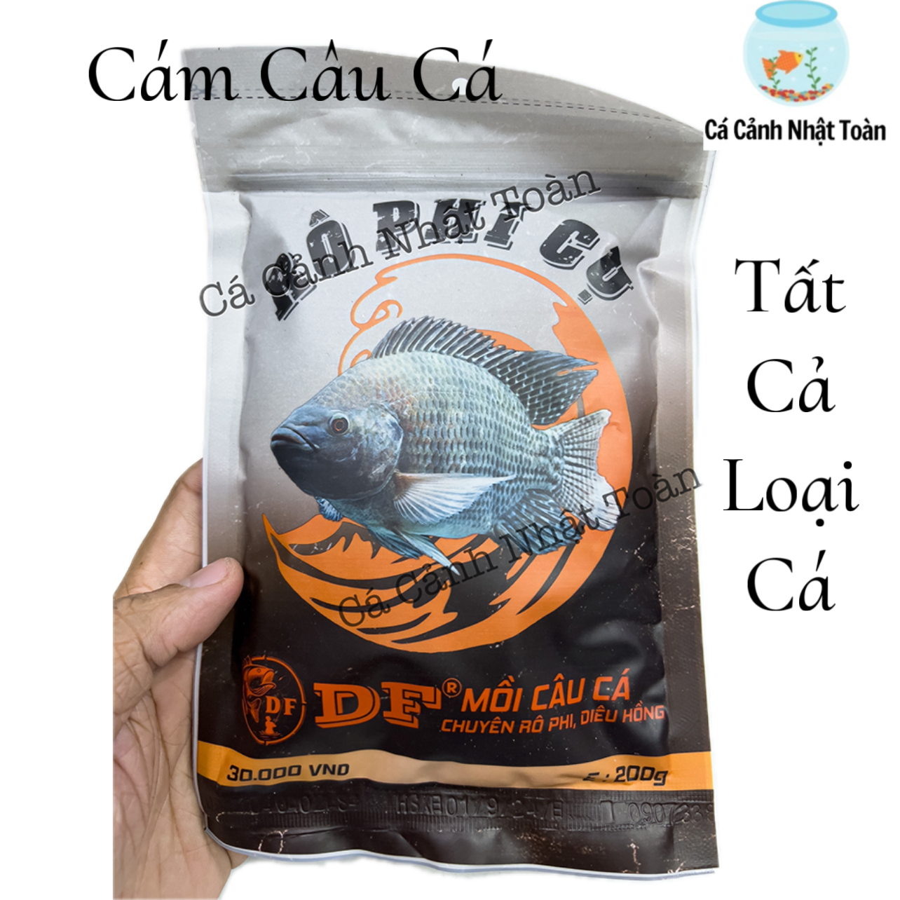Mồi cám câu cá rô phi cụ chuyên rô phi, điêu hồng df gói 200g