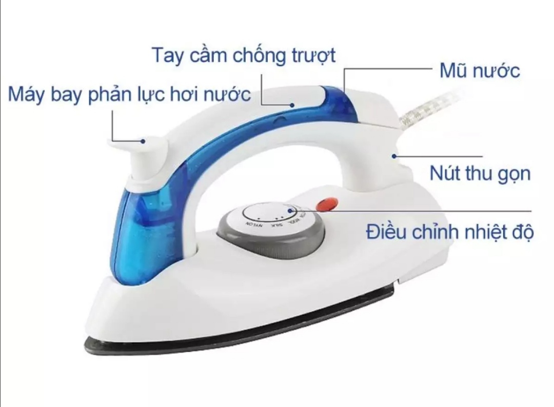 Bàn ủi, bàn là du lịch. Công xuất 700W. Có thể gấp gọn