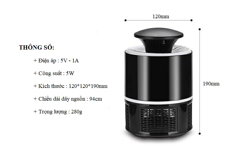 Máy bắt muỗi V2 ( AN TOÀN, HIỆU QUẢ )