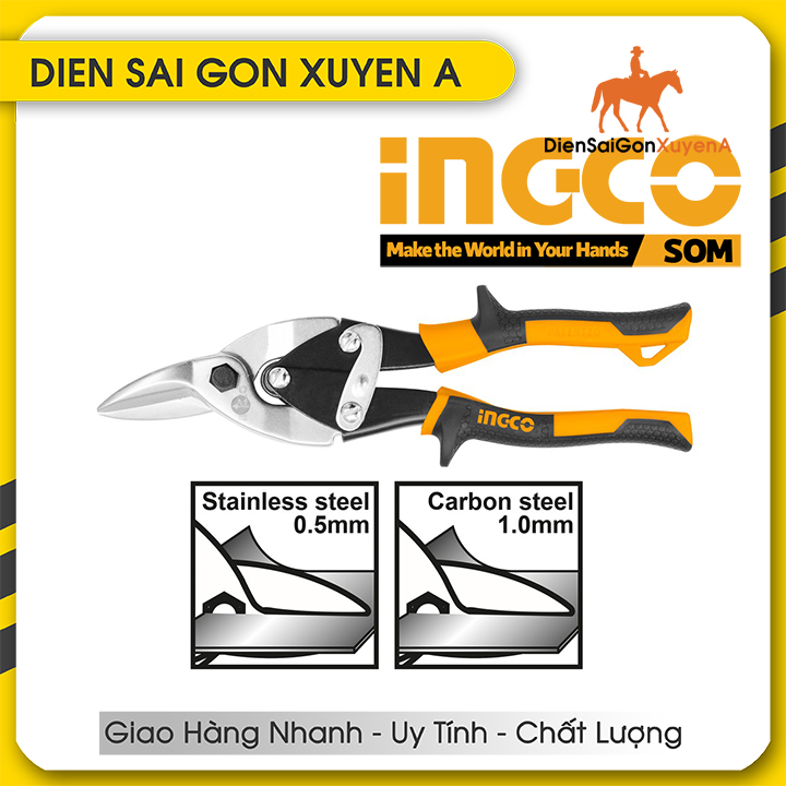 Kéo cắt tôn mũi cong phải 10inch 250mm ingco htsn0110r