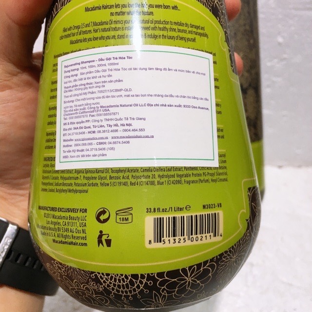 CẶP DẦU GỘI XẢ MACADAMIA TRẺ HÓA TÓC SIÊU MƯỢT 1000ML