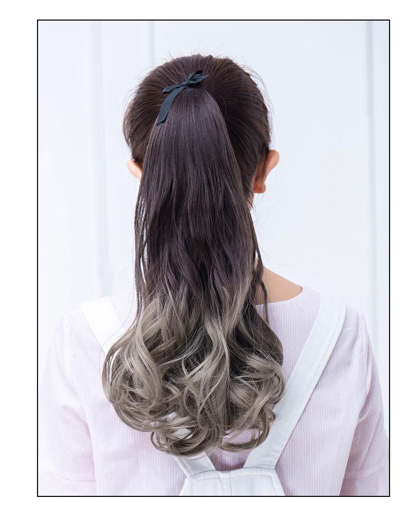 Tóc giả cột ombre C-KM06R, màu [tím nhạt] tóc giả nữ