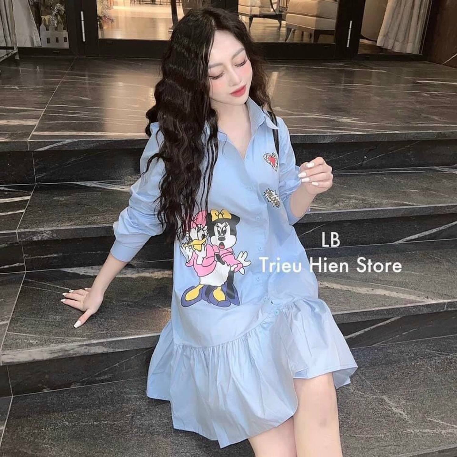 [New Sales 2024] Đầm Babydoll Đuôi Cá Mickey