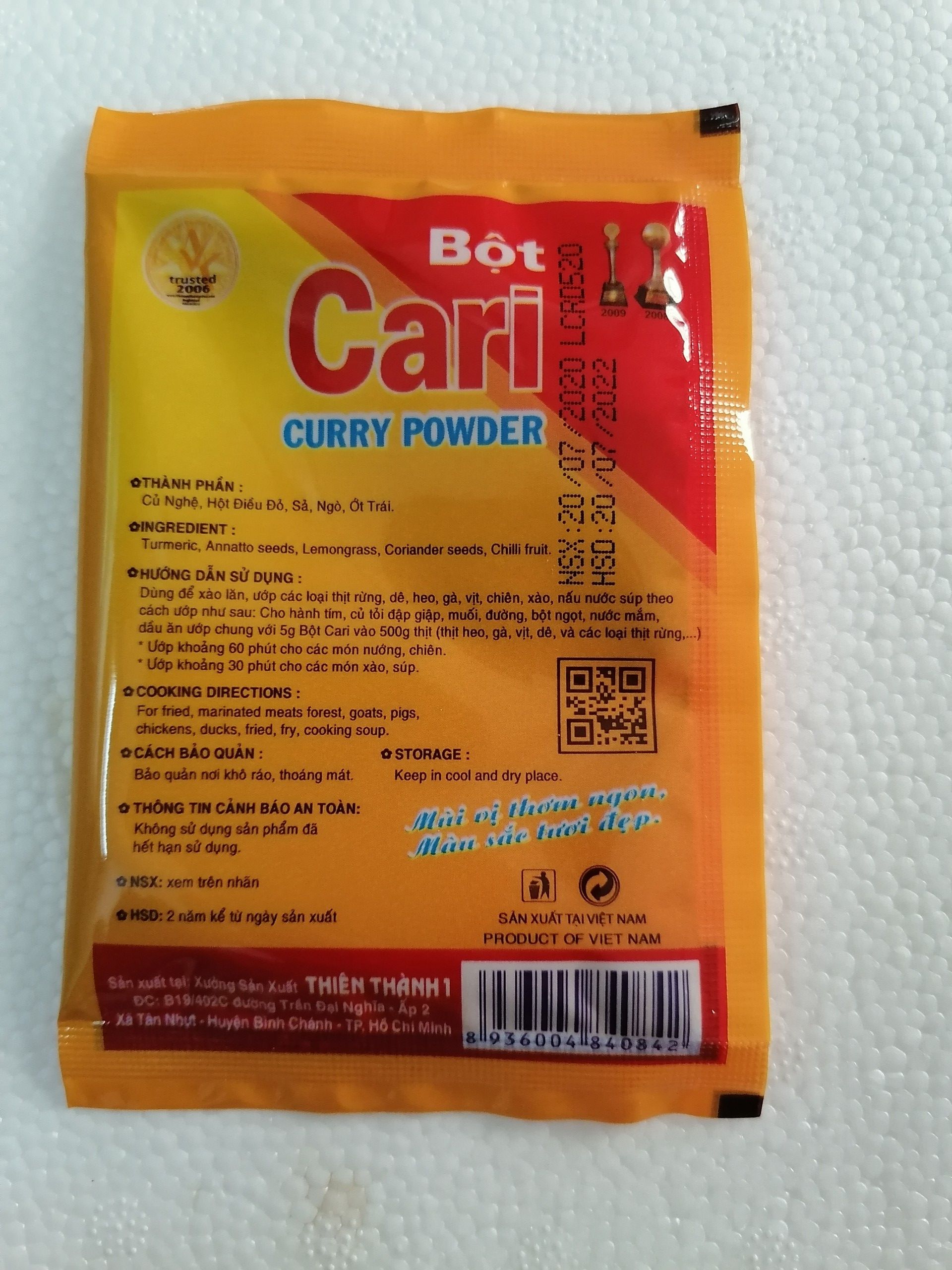 [10g] Bột gia vị cà ri [VN] THIÊN THÀNH Curry Powder (halal) (bph-hk)