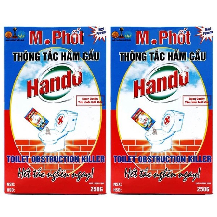 Bộ 2 thông tắc hầm cầu m. phốt hando 250g xuất khẩu