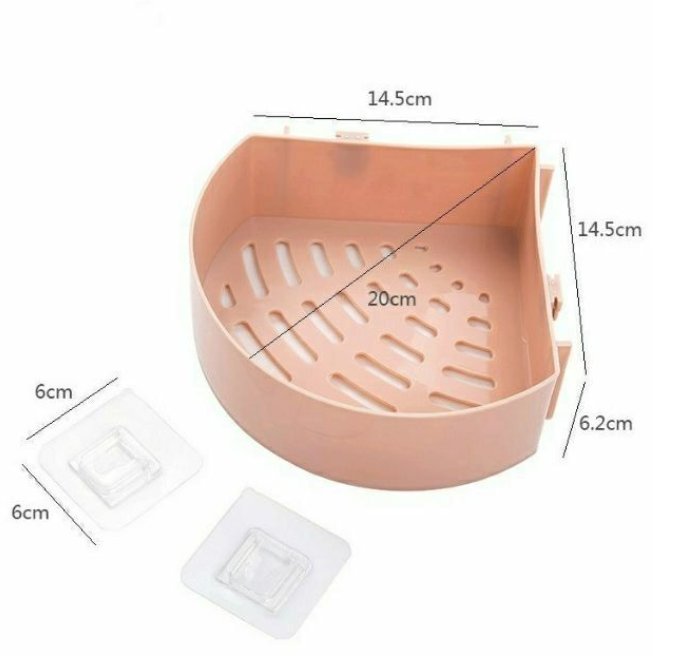 Kệ Góc Dán Tường siêu chắc Sơn tĩnh điện (kèm 2 miếng dán)