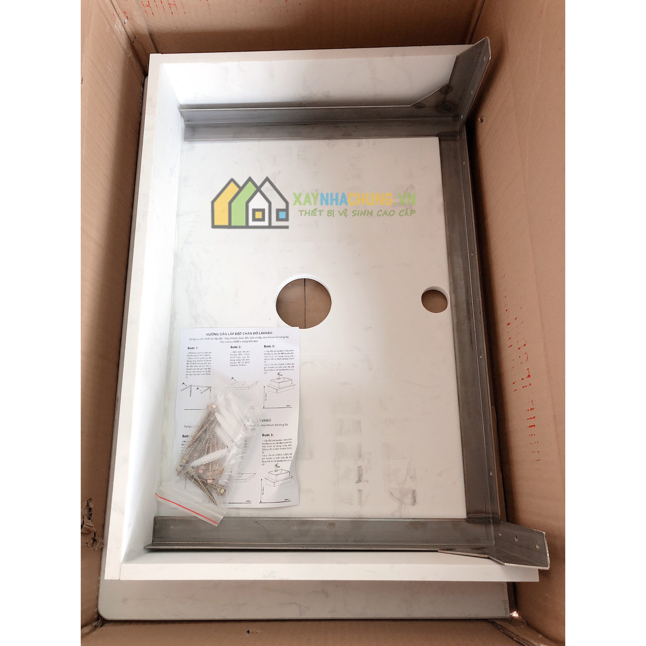 Bàn đá đặt lavabo kich thước 700x490x150mm