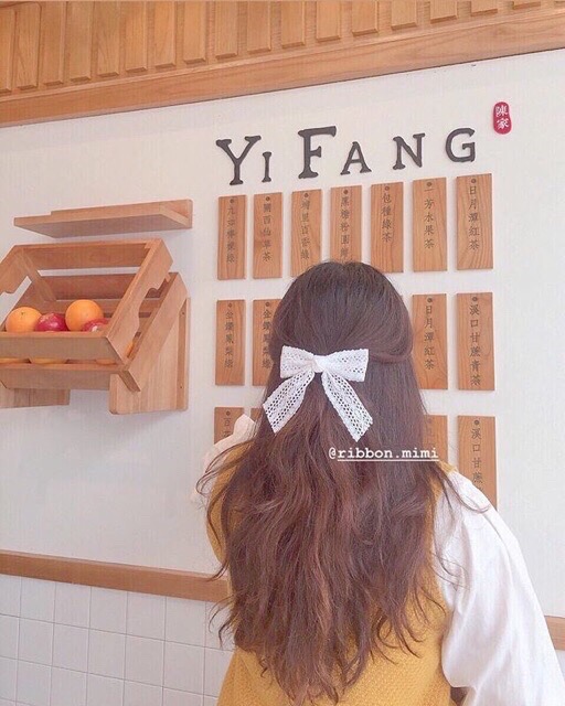 Kẹp Tóc Phối Nơ Ren Mỏng Tiểu Thư