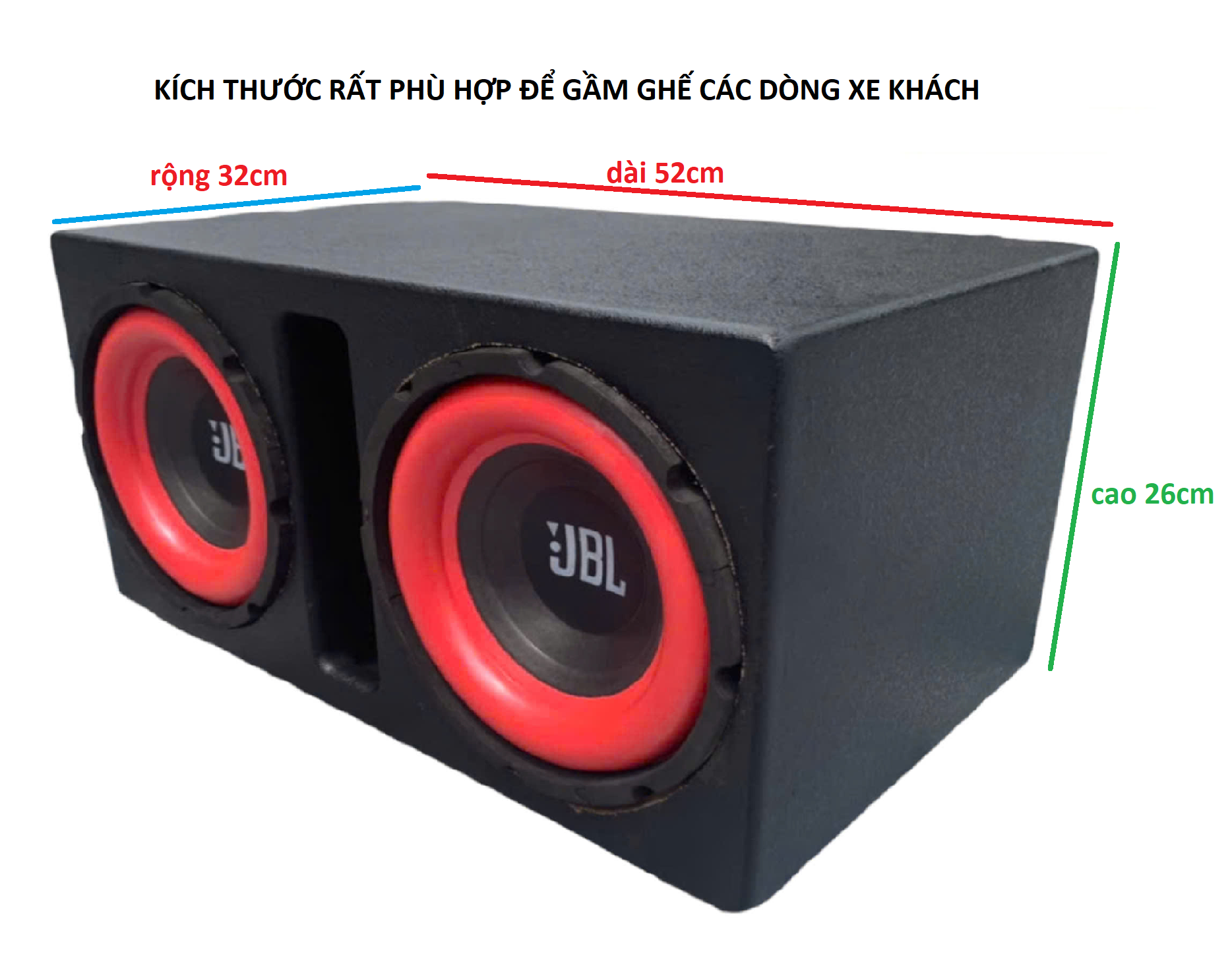 Loa sub ô tô bass kép 20 JBL chạy điện 12 hoặc 24v công suất lớn chất âm hay uy lực