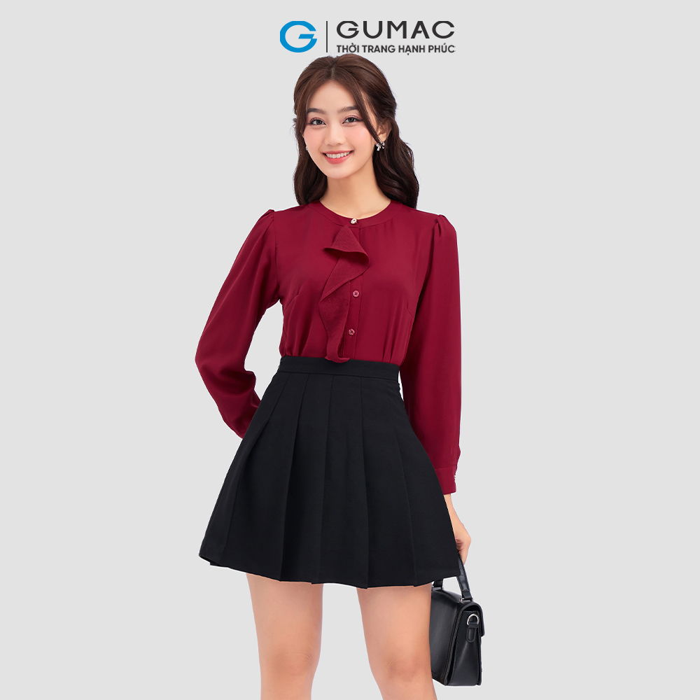 Chân váy A xếp ly thời trang GUMAC VC12051