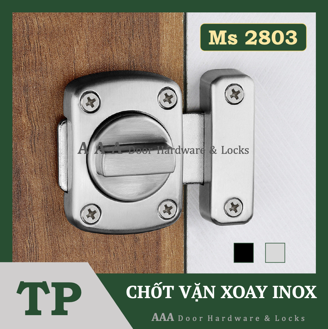 Khoá chốt núm xoay - khoá xoay inox - chốt vặn xoay ngang